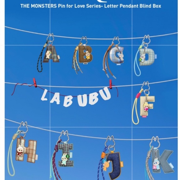 Pop Mart The Monsters Labubu Pin for Love Series Letter Pendant  & - Picture 6 of 15